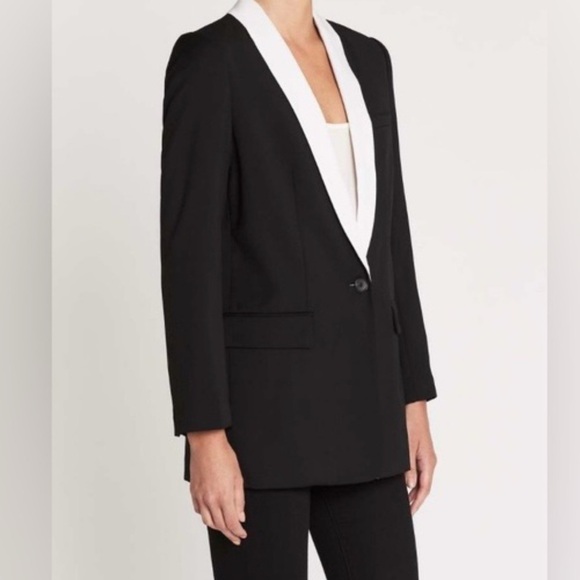 Equipment Jackets & Blazers - Equipment Women's Black and White Blazer